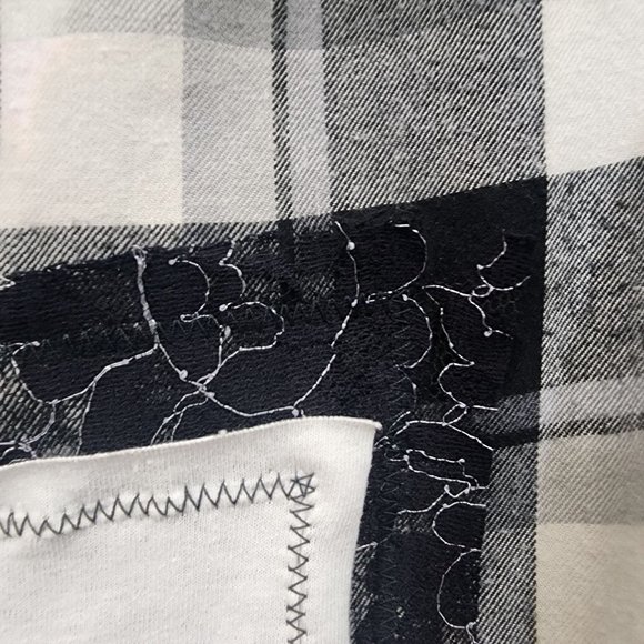 Eddie Bauer bleach dyed upcycled flannel shirt woman's size small - Picture 8 of 12